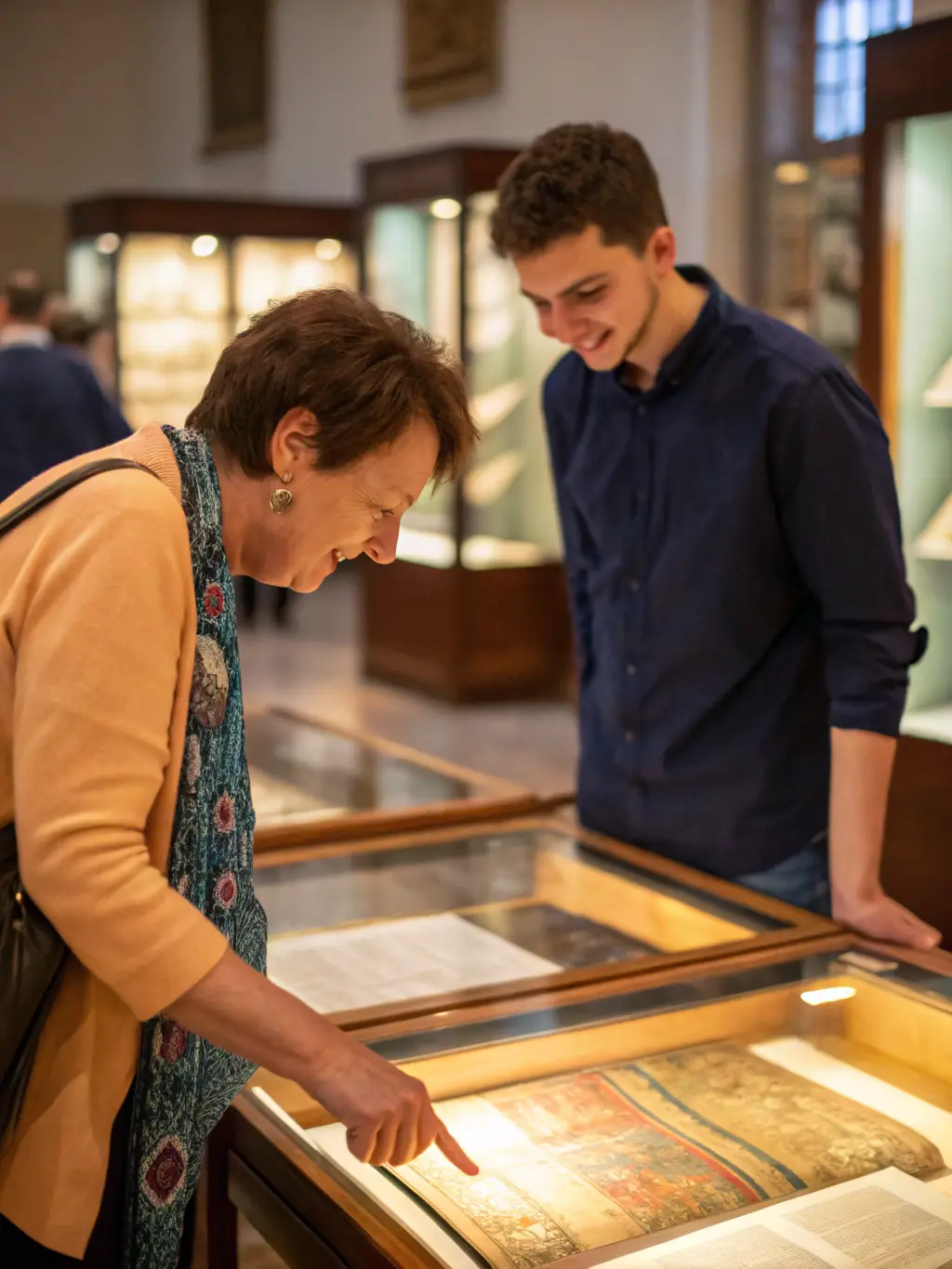 A photograph showcasing a guided tour at the ASS MUSEE RESISTANCE ANTERIEUR 7IEME CIE, with a knowledgeable guide explaining the significance of artifacts and exhibits related to the French Resistance.